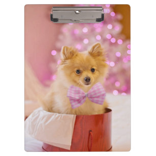 Weihnachts-Hund-Welpen-Geschenk Klemmbrett