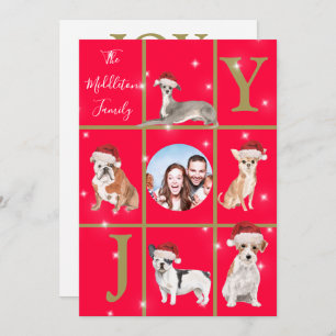 Weihnachts-Hunde Foto Spaß Red Holiday Card Feiertagskarte