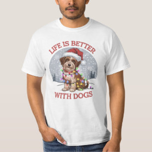 Weihnachts-Hundefreude: Eine festliche Vector Graf T-Shirt