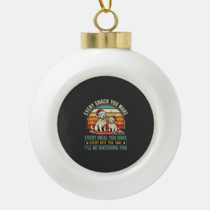 Weihnachts-Hundefreunde Snack schauen Keramik Kugel-Ornament