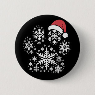Weihnachts-Hundepfoten-Santa-Hut Besitzer-Geschenk Button