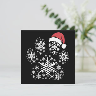Weihnachts-Hundepfoten-Santa-Hut Besitzer Geschenk Feiertagskarte