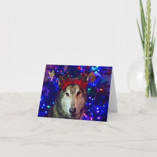Weihnachts-Husky Dankeskarte