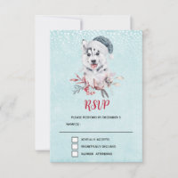 Weihnachts-Husky-Hund in einer Weihnachtsmannmütze