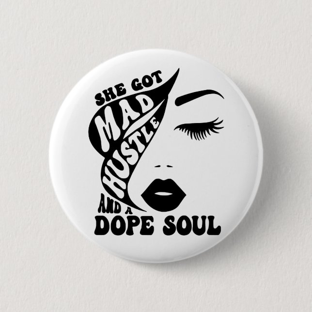 Weihnachts-Husteldesign für Frauengeschenk Button (Vorderseite)