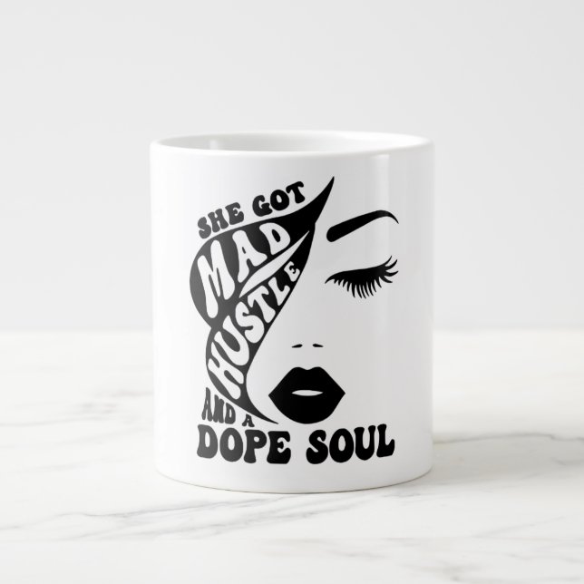 Weihnachts-Husteldesign für Frauengeschenk Jumbo-Tasse (Vorderseite)