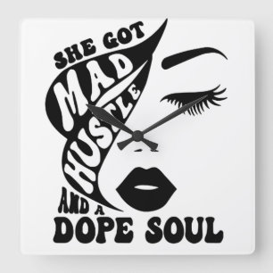 Weihnachts-Husteldesign für Frauengeschenk Quadratische Wanduhr