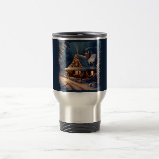 Weihnachts-Hütte 1 Reisebecher (Mittel)