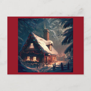 Weihnachts-Hütte 2 Feiertagspostkarte
