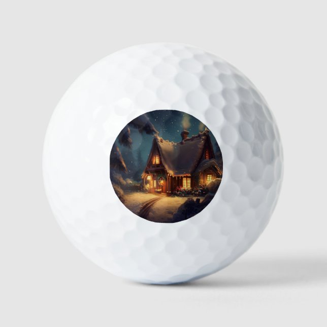Weihnachts-Hütte (4) Golfball (Vorderseite)