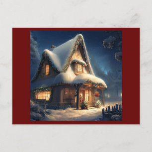 Weihnachts-Hütte 6 Feiertagspostkarte