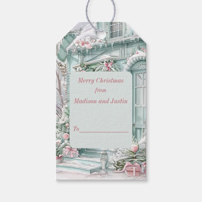 Weihnachts-Hütte Geschenkanhänger (Vorderseite)