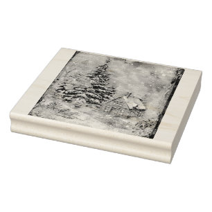 Weihnachts-Hütte Gummistempel