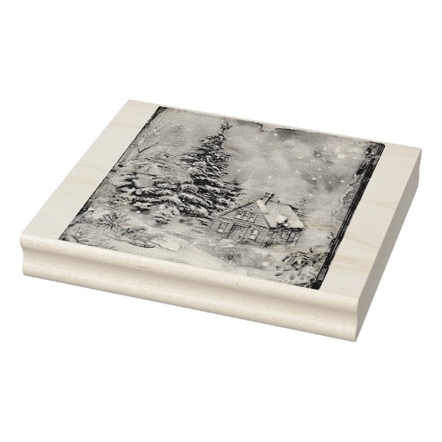 Weihnachts-Hütte Gummistempel (Stempel)