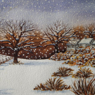 Weihnachts-Hütte Schneeszene Puzzle