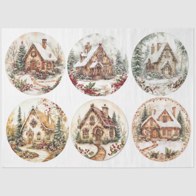 Weihnachts-Hütte Seidenpapier (Vorderseite)