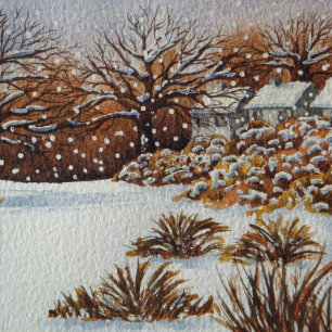 Weihnachts-Hütten Schneeszene jigsaw Puzzle