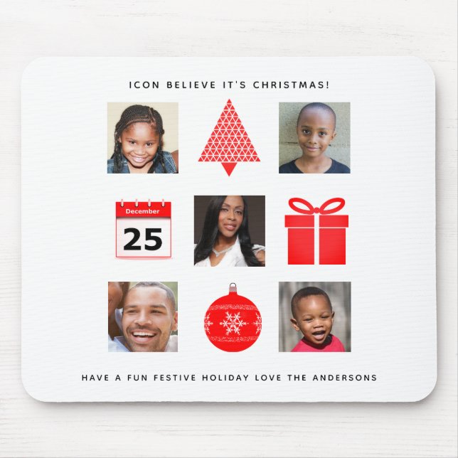 Weihnachts-ICON-FOTO-COLLAGE - Modern halten Mousepad (Vorne)
