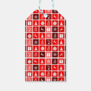 Weihnachts Icon Red Squares Holiday Art Classic Geschenkanhänger