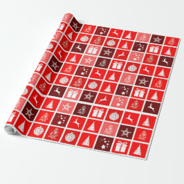 Weihnachts Icon Red Squares Holiday Art Classic Geschenkpapier