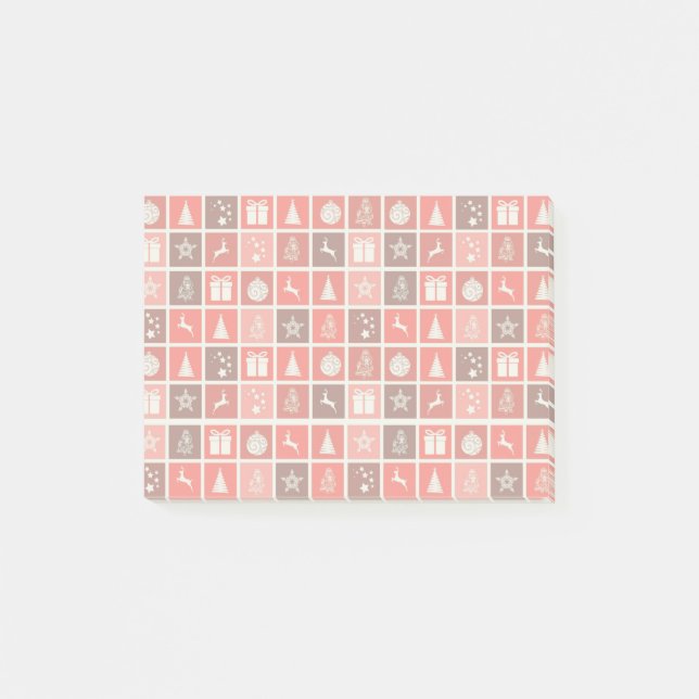 Weihnachts Icon Red Squares Holiday Art Classic Post-it Klebezettel (Vorderseite)