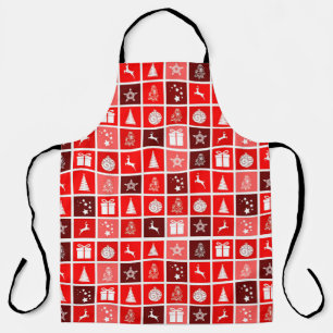 Weihnachts Icon Red Squares Holiday Art Classic Schürze