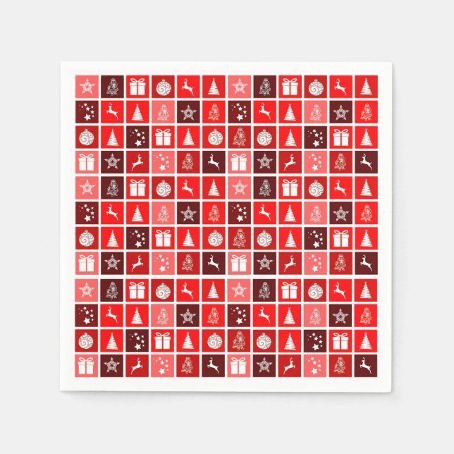 Weihnachts Icon Red Squares Holiday Art Classic Serviette (Vorderseite)