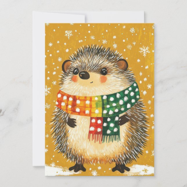 Weihnachts-Igel-Grußkarte Feiertagskarte (Vorderseite)