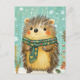 Weihnachts-Igel-Grußkarte Postkarte