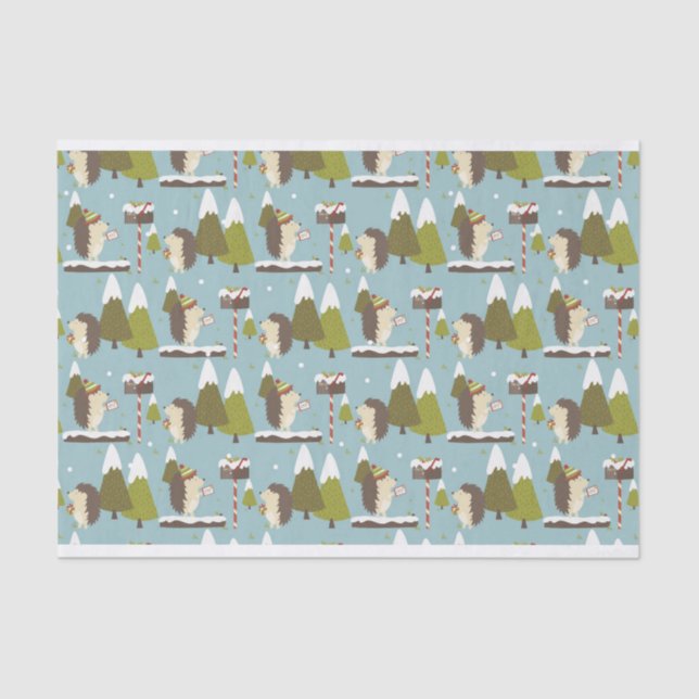 Weihnachts-Igel Kinder Seidenpapier (Vorderseite)