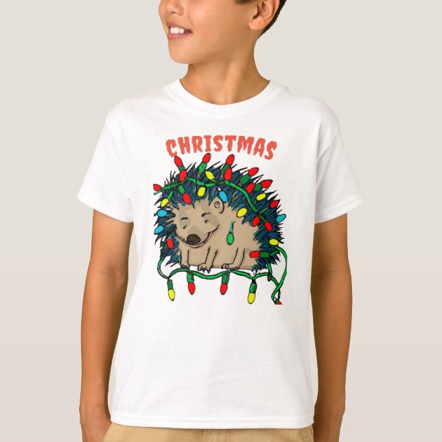 Weihnachts-Igel T-Shirt (Vorderseite)