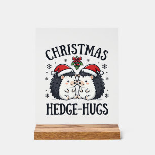 Weihnachts-Igel-Umarmer Süßer Igel Feiertags-Desig Acrylschild