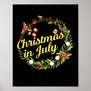Weihnachts-im-Juli-Kranz-Tür-Dekoration Xmas-Baum Poster