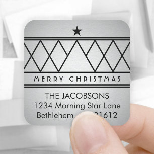 Weihnachts-Imitate im Text geben Rücksendeadresse- Quadratischer Aufkleber