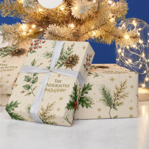 Weihnachts Immergrün Botanische Familienname Geschenkpapier