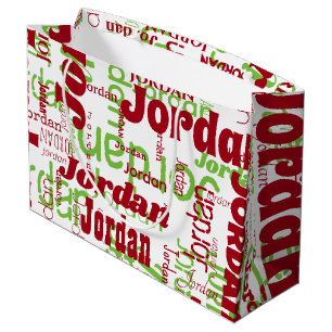 Weihnachts Individuelle Name Pattern White Red Gre Große Geschenktüte