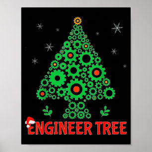 Weihnachts-Ingenieur-Baum _ Maschinenbau G Poster