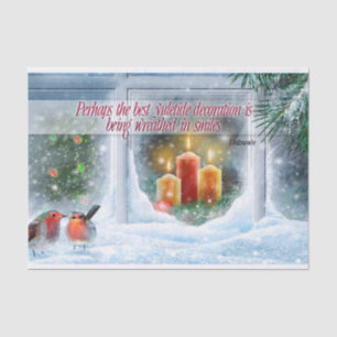 Weihnachts-inspirierendes Zitat "Lächeln" Seidenpapier