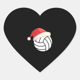 Weihnachts-Inspiriertes Design für Volleyball-Lieb Herz-Aufkleber