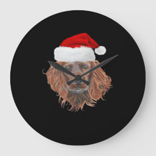 Weihnachts-Irish-Setter-Klassik-T-Shirt Große Wanduhr