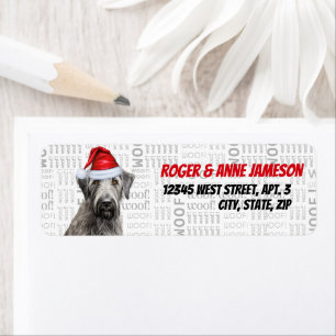 Weihnachts-Irish Wolfhound-Hunde-Feiertagsadresse