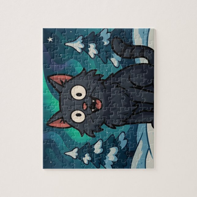 Weihnachts-Isländische Julkatze Puzzle (Vertikal)