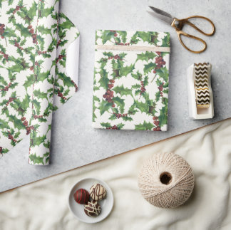 Weihnachts-Ivy Paper on Off white Geschenkpapier