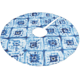 Weihnachts-Japanisches Tie-Dye-Shibori-Druck Polyester Weihnachtsbaumdecke