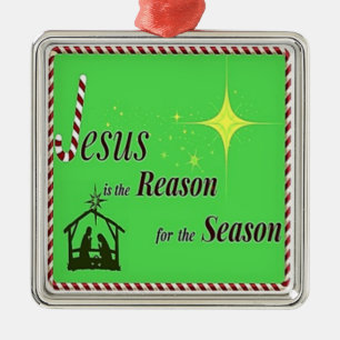 Weihnachts-Jesus-Ornament Silbernes Ornament