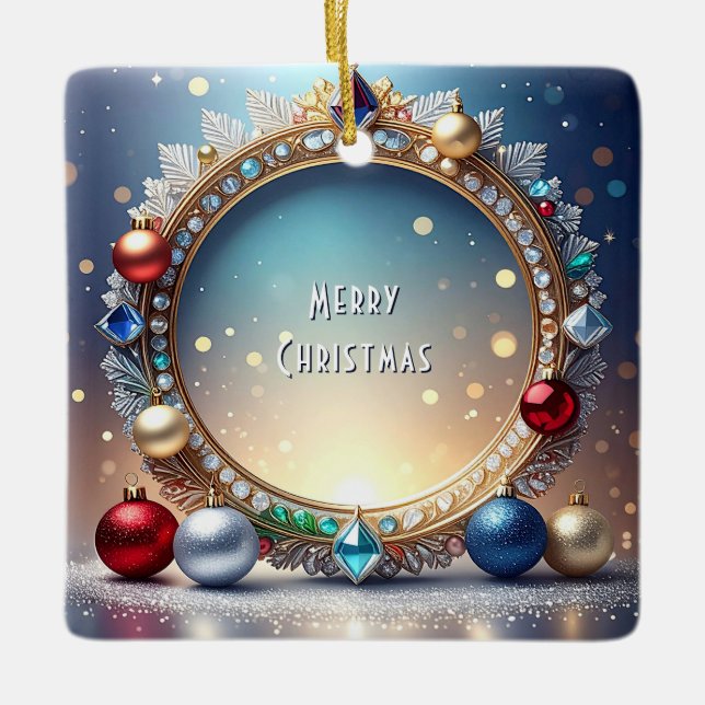 Weihnachts Jewel Frame Holiday Ornament (Vorderseite)