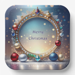 Weihnachts Jewel Frame Holiday Paper Plate Pappteller