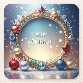 Weihnachts-Jewel Frame Holiday Paper Untersetzer