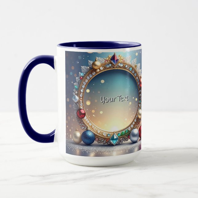 Weihnachts Jewel Frame Holiday Tasse (Links)