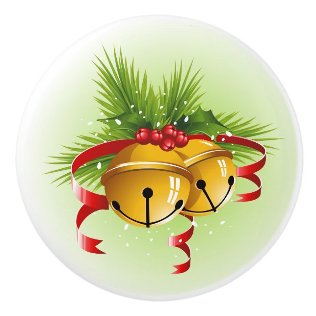 Weihnachts-Jingle-Bell-Kabinett - Druckknopf Keramikknauf (Vorderseite)